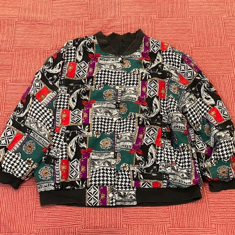 Vintage 80’s baroque Patterned Men's Lightweight reversible Jacket